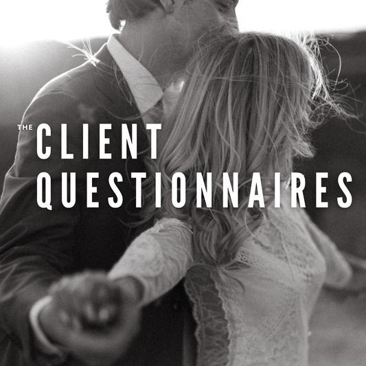 CLIENT QUESTIONNAIRES FOR WEDDING PHOTOGRAPHERS
